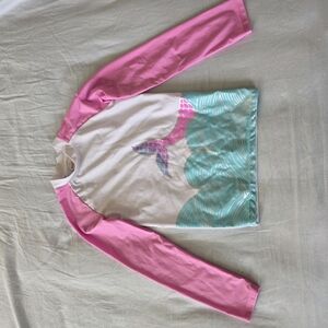 Pink and White Mermaid Rash Guard